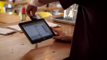 The Toast point of sale system in use at a restaurant